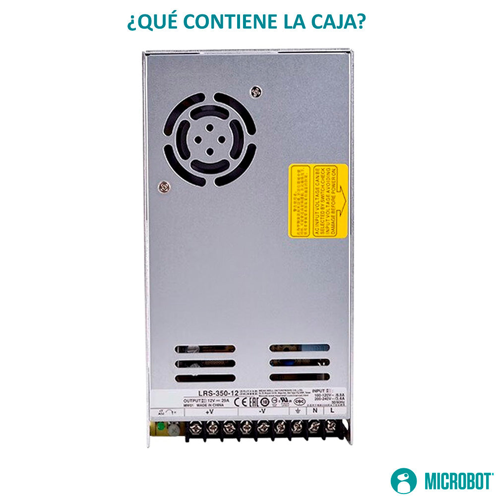 Fuente 12V 350W Mean Well LRS-350-12 Impresora 3D Tira LED