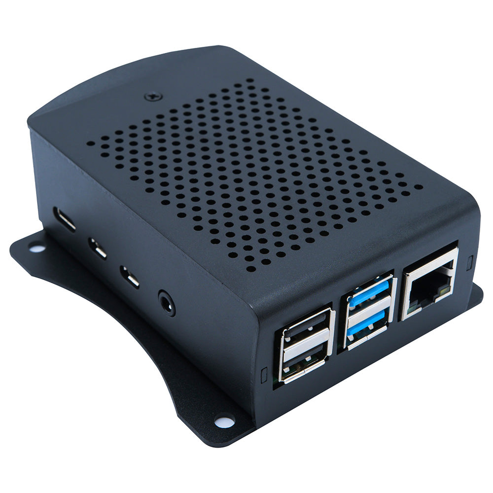 Carcasa Aluminio Negro Raspberry Pi 4B Soporte VESA 75x75