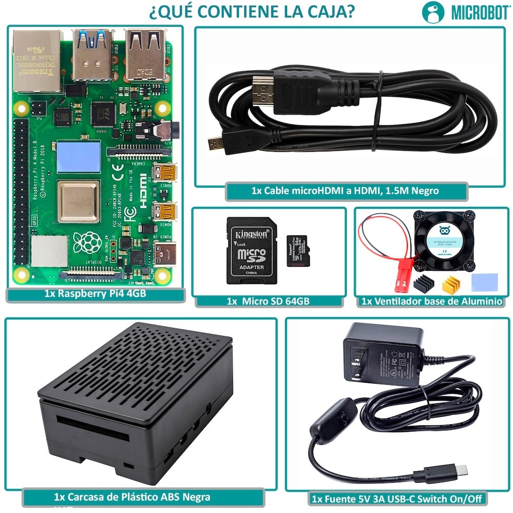 Raspberry Pi 4 Starter Kit - Serie Standard (Edición Black ABS)