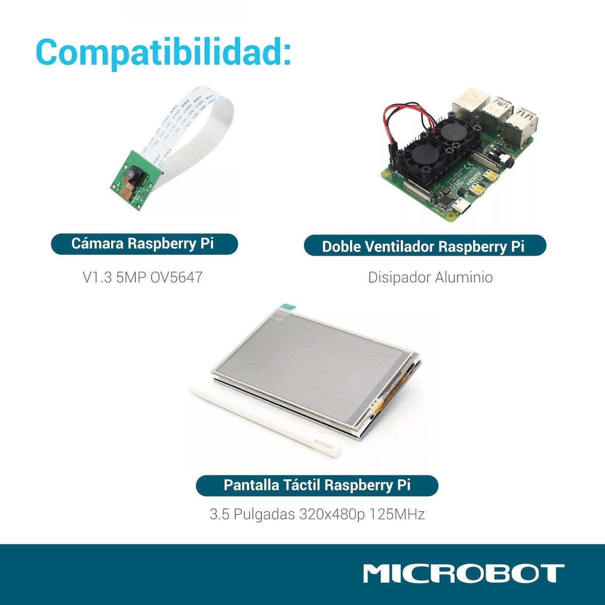 Black Raspberry Pi 4 case with SD card slot and HDMI port for electrónica and microcontroladores projects. - Kit Raspberry Pi 4 Case Negro SD HDMI - Microbot México - 1GB