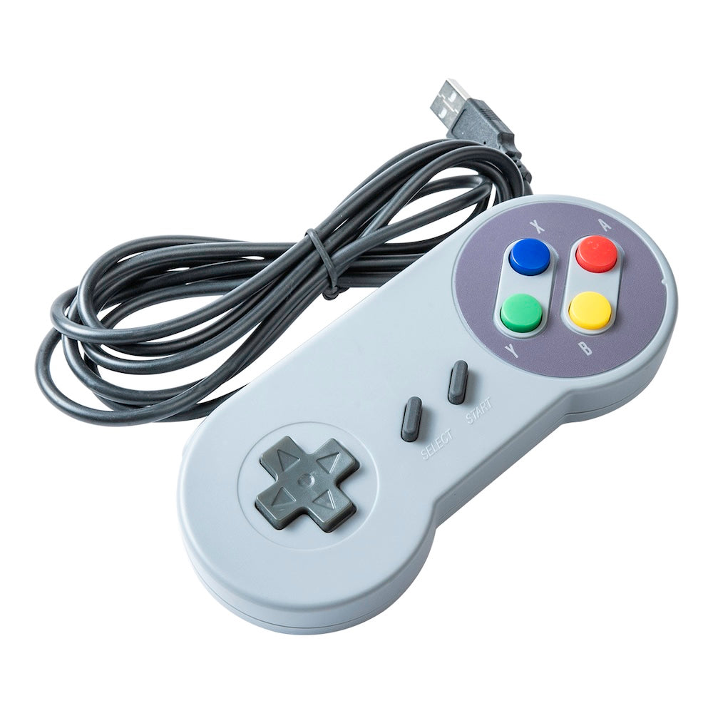 Mando de juego USB de color gris de estilo retro