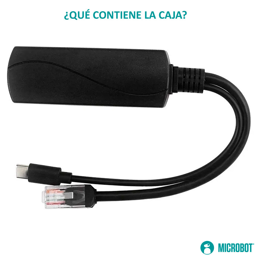 Splitter PoE a USB-C 5V 3A Gigabit 1000Mbps