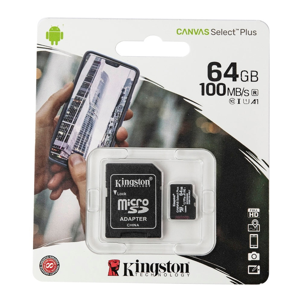 Kingston microSD card y adaptador para Raspberry PI de 64GB