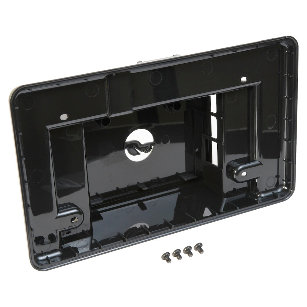 Black plastic Raspberry Pi 4 case with 7-inch screen frame and five mounting screws for electronic components and. - Carcasa Raspberry Pi 4 Pantalla 7 Pulgadas Oficial - Microbot México - Default Title