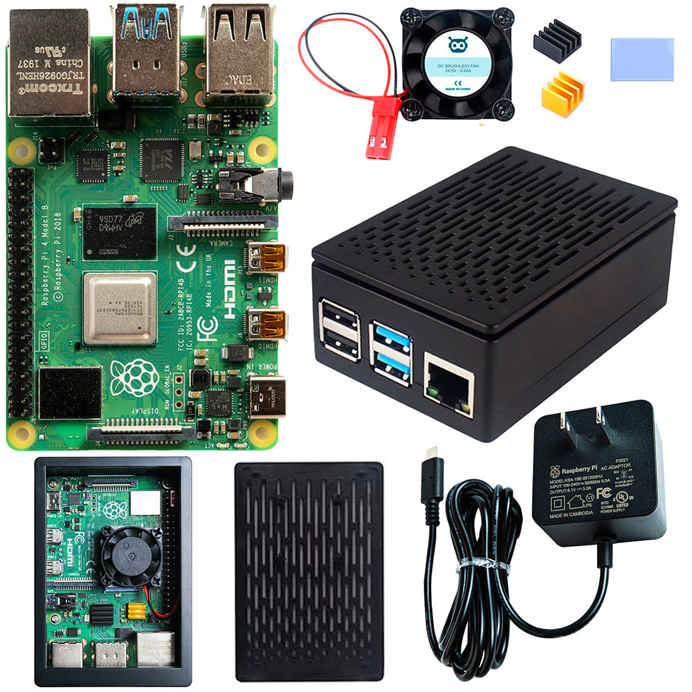Kit Raspberry Pi 4 - Serie Esencial (Fuente, Case, Ventilador)