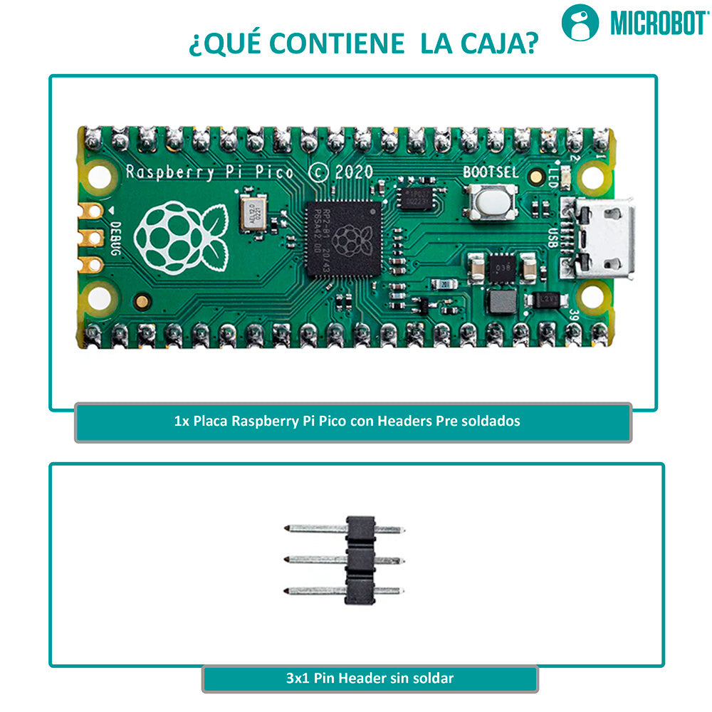 Tarjeta Raspberry Pi Pico Original RP2040 Headers SWD