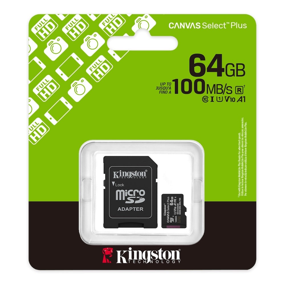 Memoria MicroSD Kingston Canvas Select Plus - Clase 10 A1 Original (Para Raspberry Pi / Android)