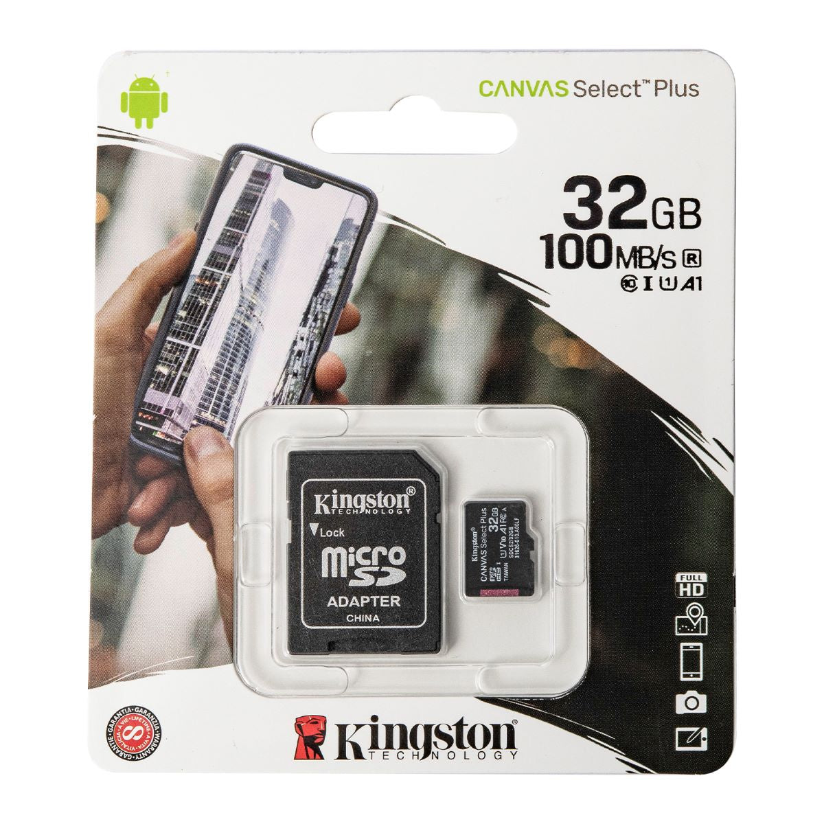 Kingston 32GB microSD card with adapter for electrónica, módulos, sensores, microcontroladores, and Raspberry Pi kits. - Kit Raspberry Pi 3B+ Stylus - Microbot México - Default Title