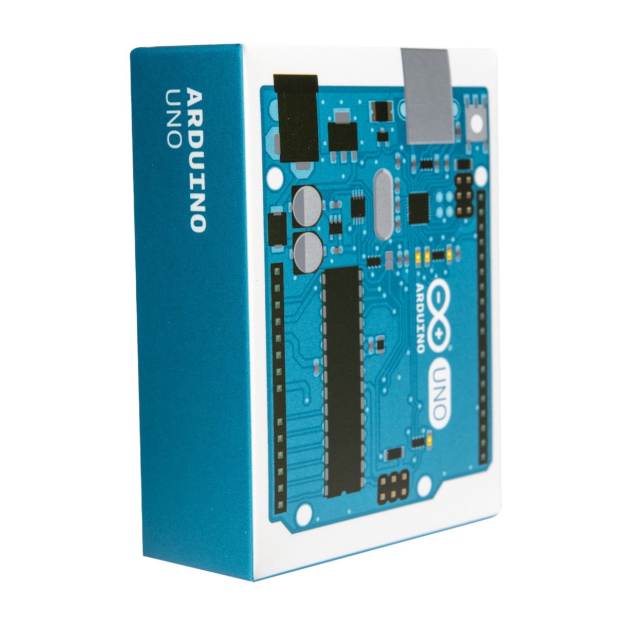 Blue Arduino UNO Rev3 microcontroller box featuring electrónica componentes and módulos compatible with raspberry pi sensores. - Arduino UNO Rev3 - Microbot México - Default Title