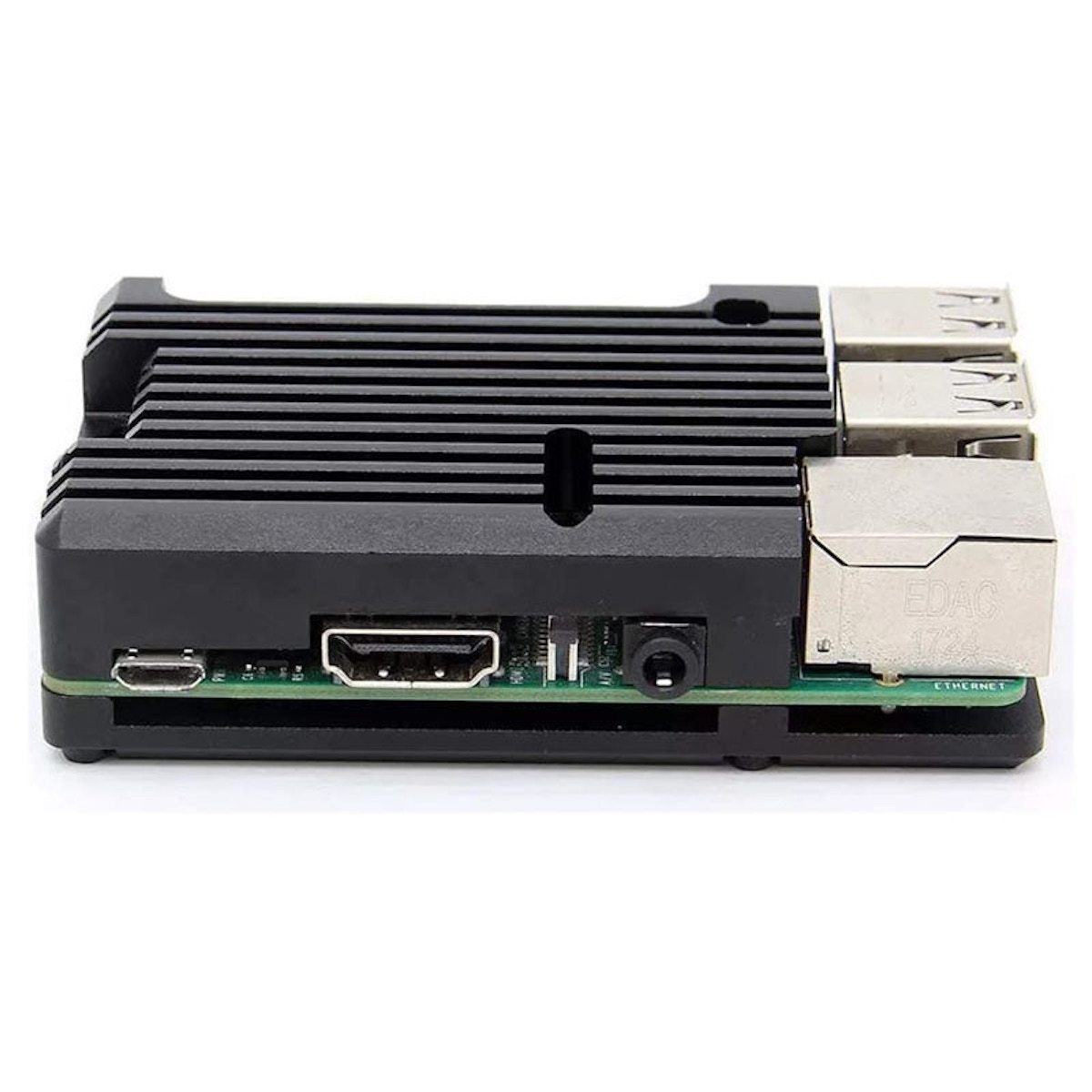 Black aluminum case for Raspberry Pi 3 with ventilation fins, designed for electrónica components, módulos, sensores,. - Carcasa Aluminio Raspberry Pi 3 - Microbot México - Default Title