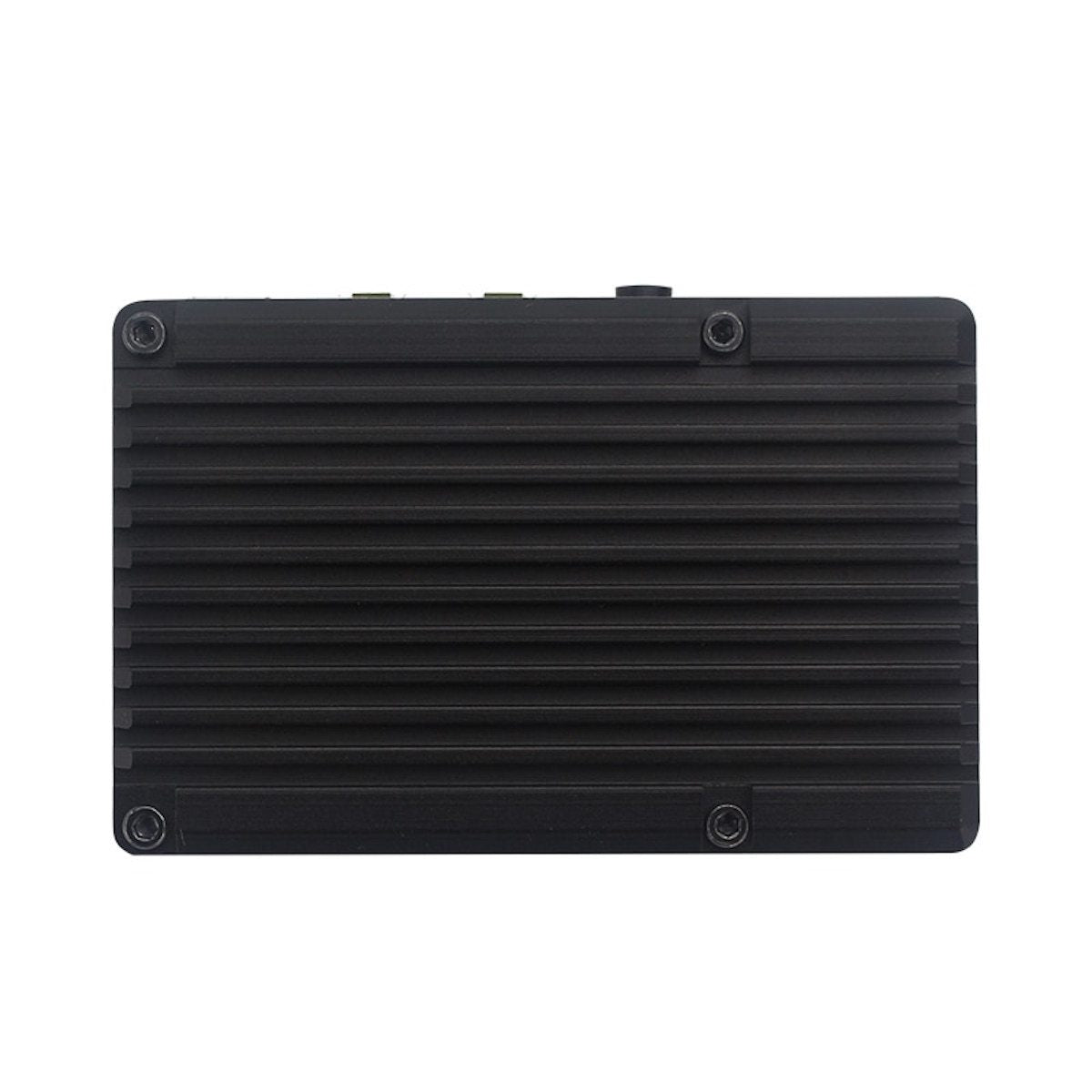 Black aluminum case with ventilation grooves for Raspberry Pi 4 electronic components and microcontroladores. - Carcasa Aluminio Raspberry Pi 4 - Microbot México - Default Title