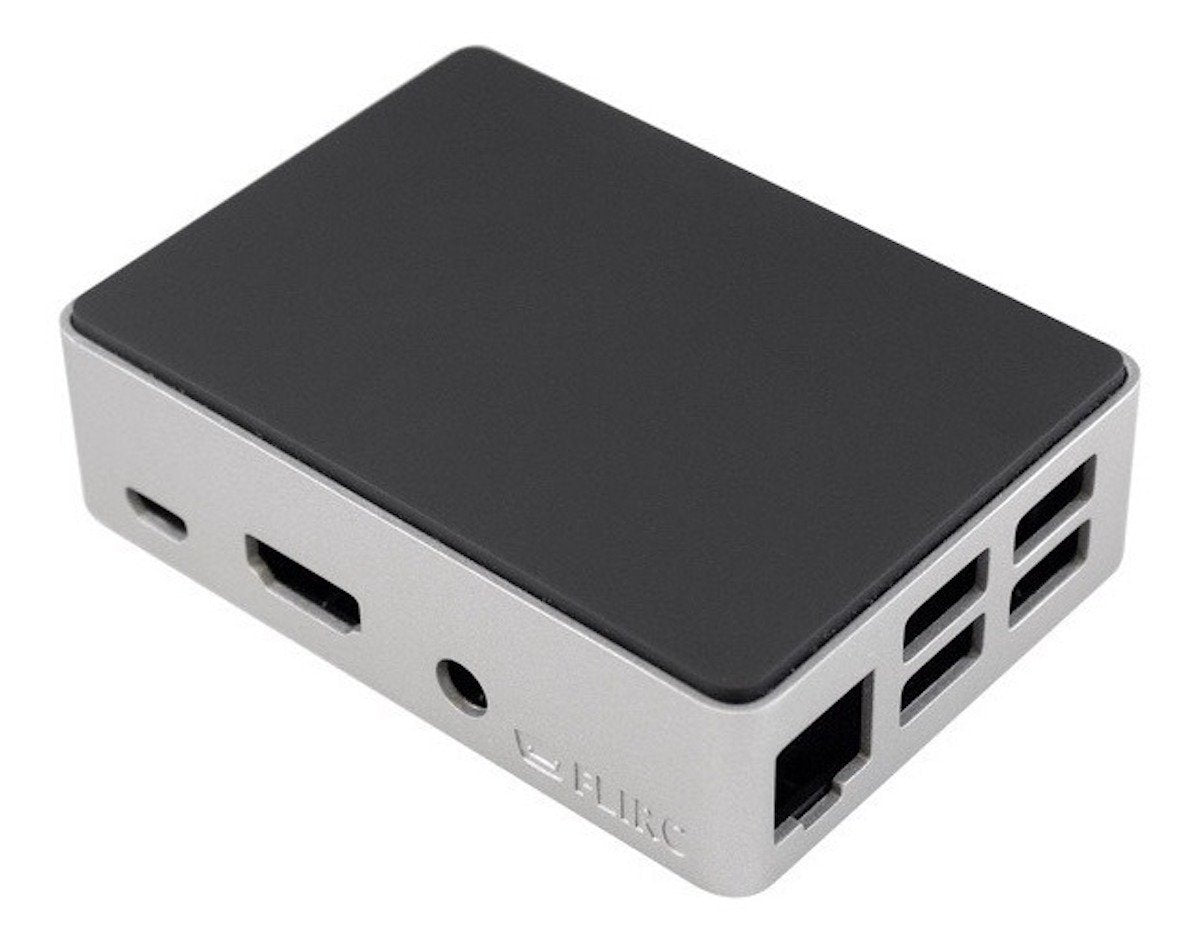 Aluminum Flirc case for Raspberry Pi 3B+ with black top, designed for electrónica, componentes, arduino, sensores, módulos,. - Carcasa Flirc Aluminio Raspberry Pi 3B+ - Microbot México - Default Title