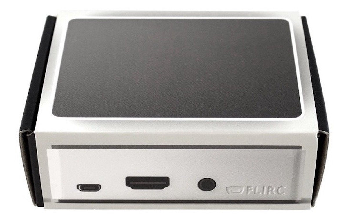 Compact aluminum Flirc case for Raspberry Pi 3B+ with sleek black top, designed for electrónica and componentes. - Carcasa Flirc Aluminio Raspberry Pi 3B+ - Microbot México - Default Title
