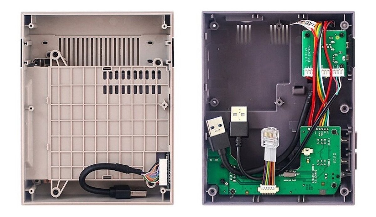 Gray plastic electronic enclosure case for Raspberry Pi 4 with ventilation slots and internal wiring for componentes,. - Carcasa Nespi 4 Raspberry Pi 4B - Microbot México - Default Title