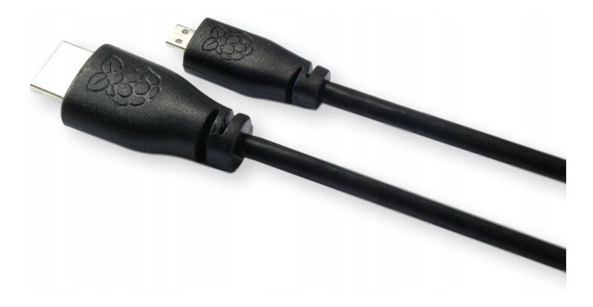 Black 1M Micro HDMI to HDMI cable for Raspberry Pi 4, compatible with electrónica components and módulos. - Cable Micro Hdmi a Hdmi Raspberry Pi 4 Oficial - Microbot México - 1M / Blanco