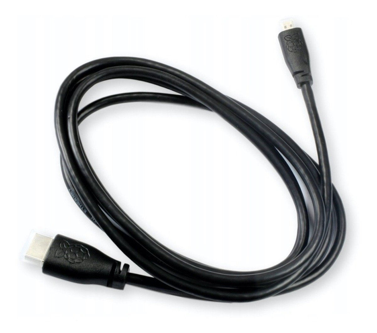 Black 1-meter micro HDMI to HDMI cable for Raspberry Pi and electronic components connection. - Cable Micro Hdmi a Hdmi Raspberry Pi 4 Oficial - Microbot México - 1M / Blanco