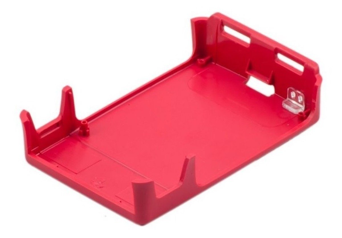 Red official Raspberry Pi 3 case designed for protecting electrónica components and microcontroladores. - Carcasa Oficial Raspberry Pi 3 - Microbot México - Blanco/Rojo
