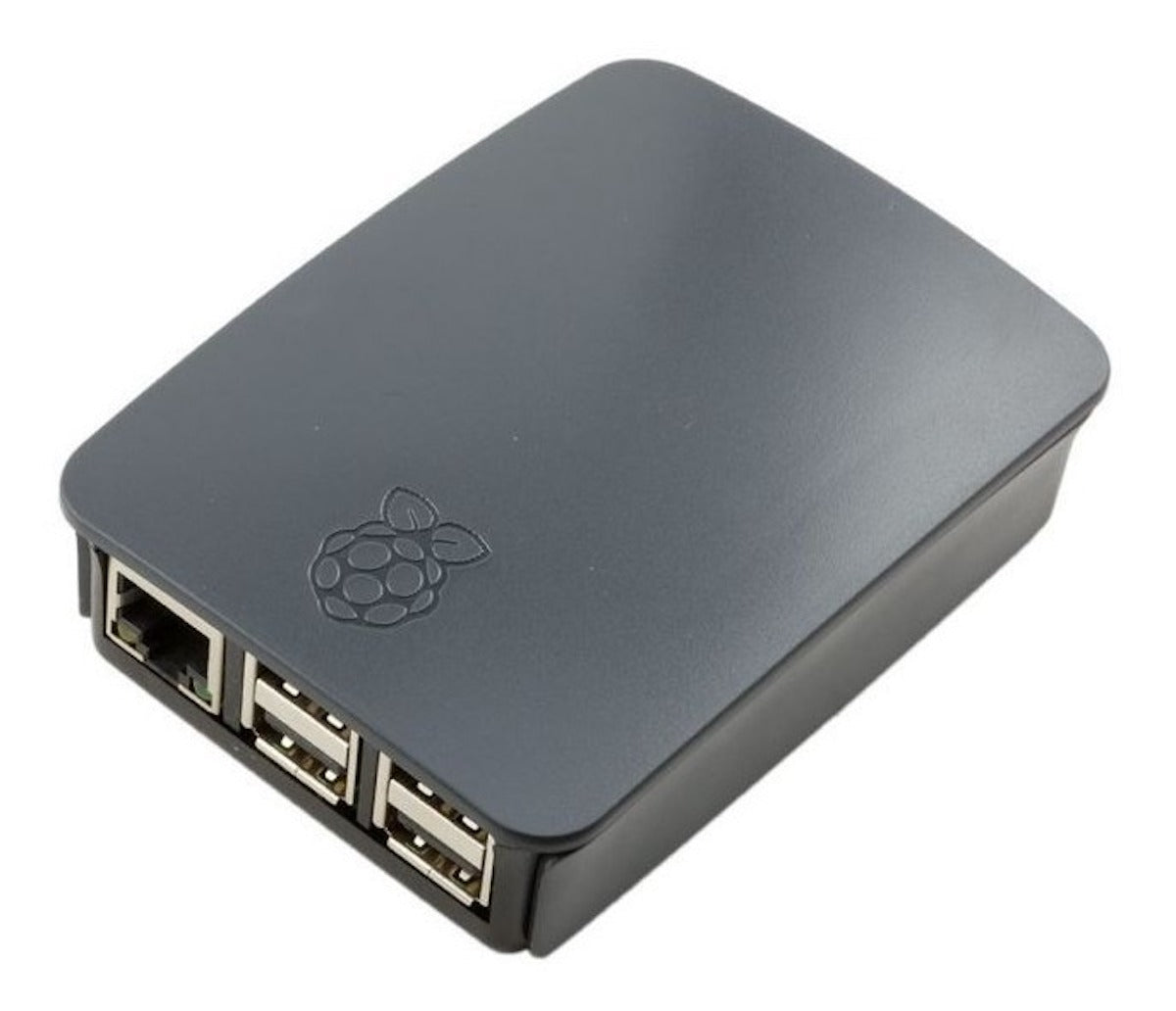 Black official Raspberry Pi 3 case with Raspberry Pi logo, designed for microcontroladores and módulos in electrónica. - Carcasa Oficial Raspberry Pi 3 - Microbot México - Blanco/Rojo