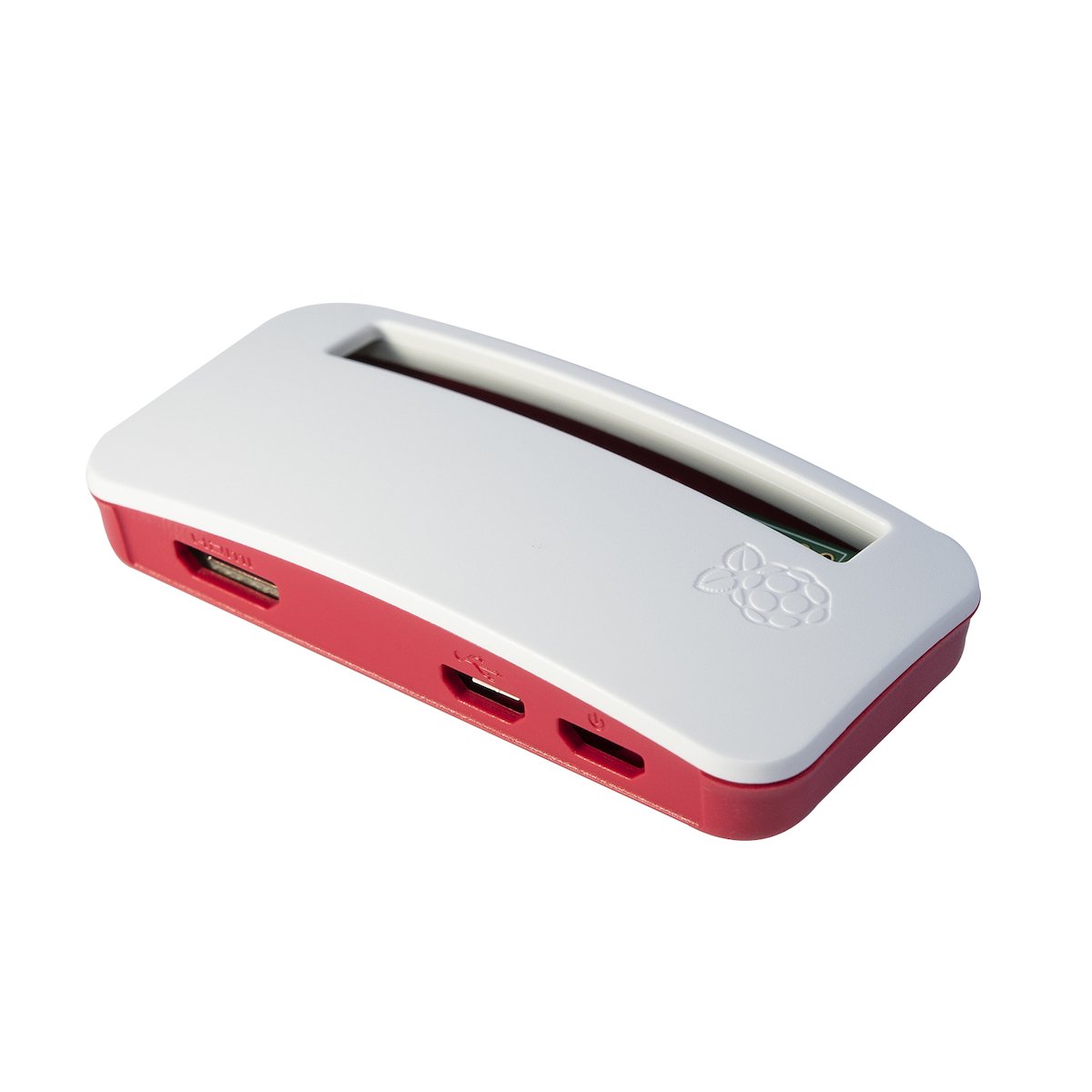 Official Raspberry Pi Zero case in white and red, designed for electrónica componentes like microcontroladores and módulos. - Carcasa Raspberry Pi Zero Oficial - Microbot México - Default Title