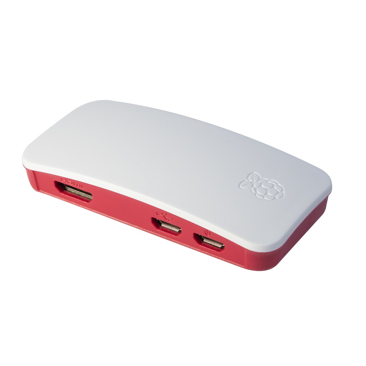 White and red official Raspberry Pi Zero case for electrónica and módulos with ports visible for sensores and. - Carcasa Raspberry Pi Zero Oficial - Microbot México - Default Title