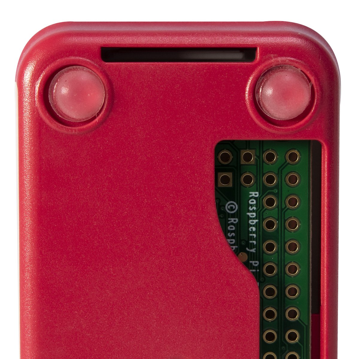 Red official Raspberry Pi Zero case with ventilation slots for electrónica componentes, microcontroladores, and módulos. - Carcasa Raspberry Pi Zero Oficial - Microbot México - Default Title