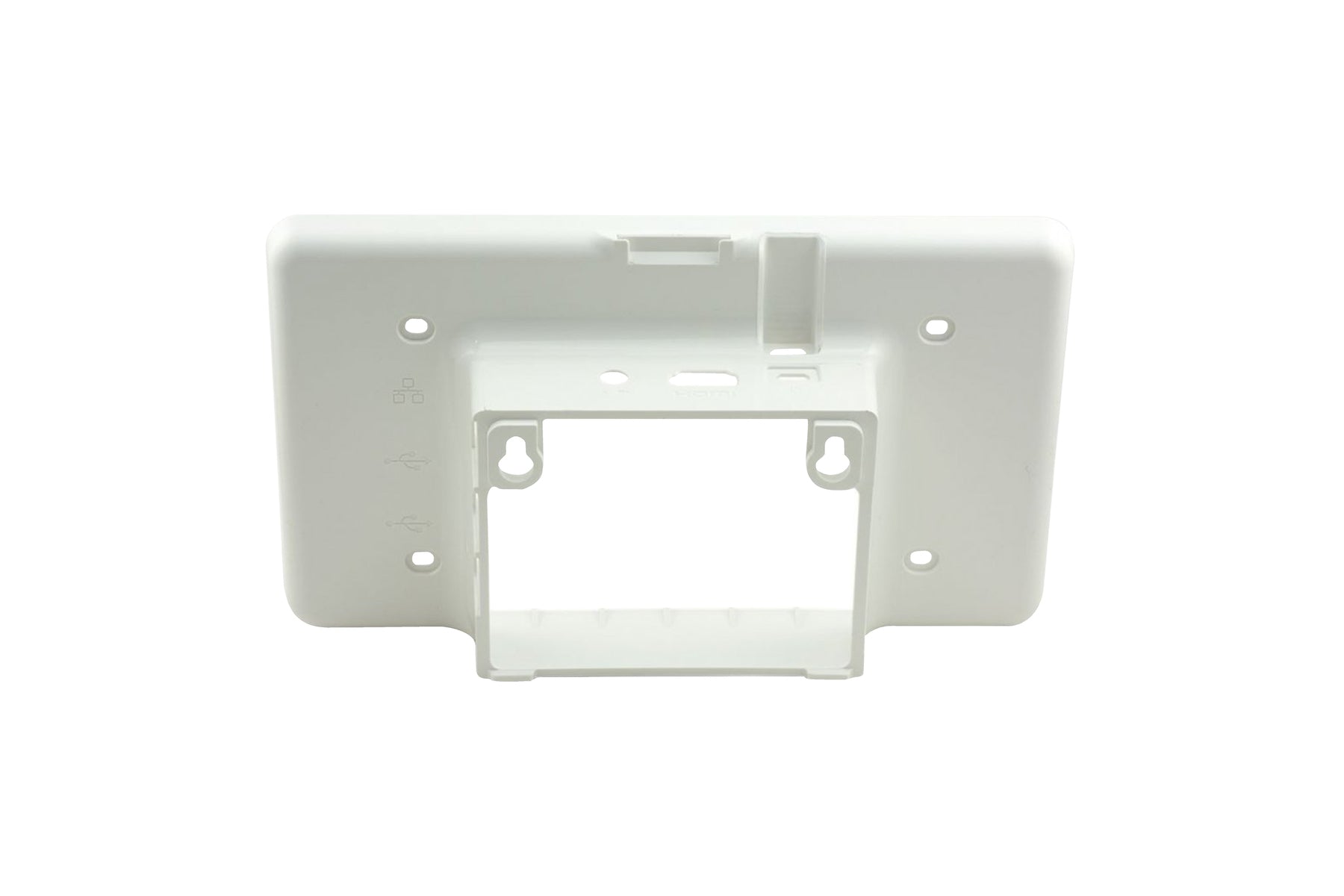 White plastic case frame for 7-inch Raspberry Pi 3 display, compatible with electrónica components, módulos, arduino,. - Carcasa Raspberry Pi 3 Pantalla 7 Pulgadas Oficial - Microbot México - Negro