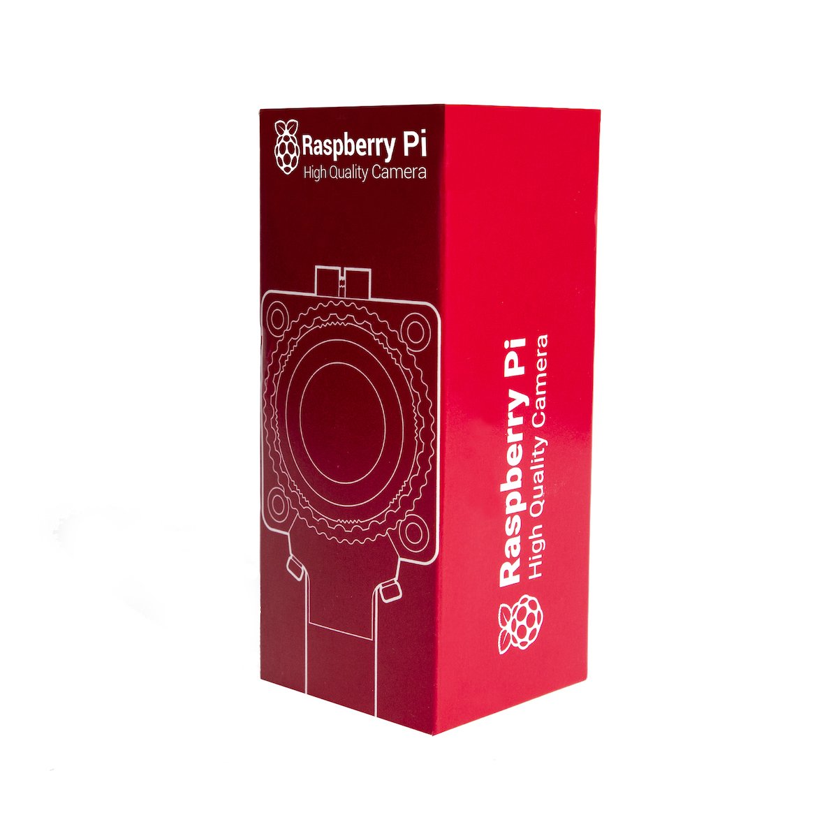 Red and white box packaging for Raspberry Pi High Quality HQ 12MP camera module, electronics and microcontroller component. - Cámara Raspberry Pi Alta Calidad HQ 12MP - Microbot México - Default Title