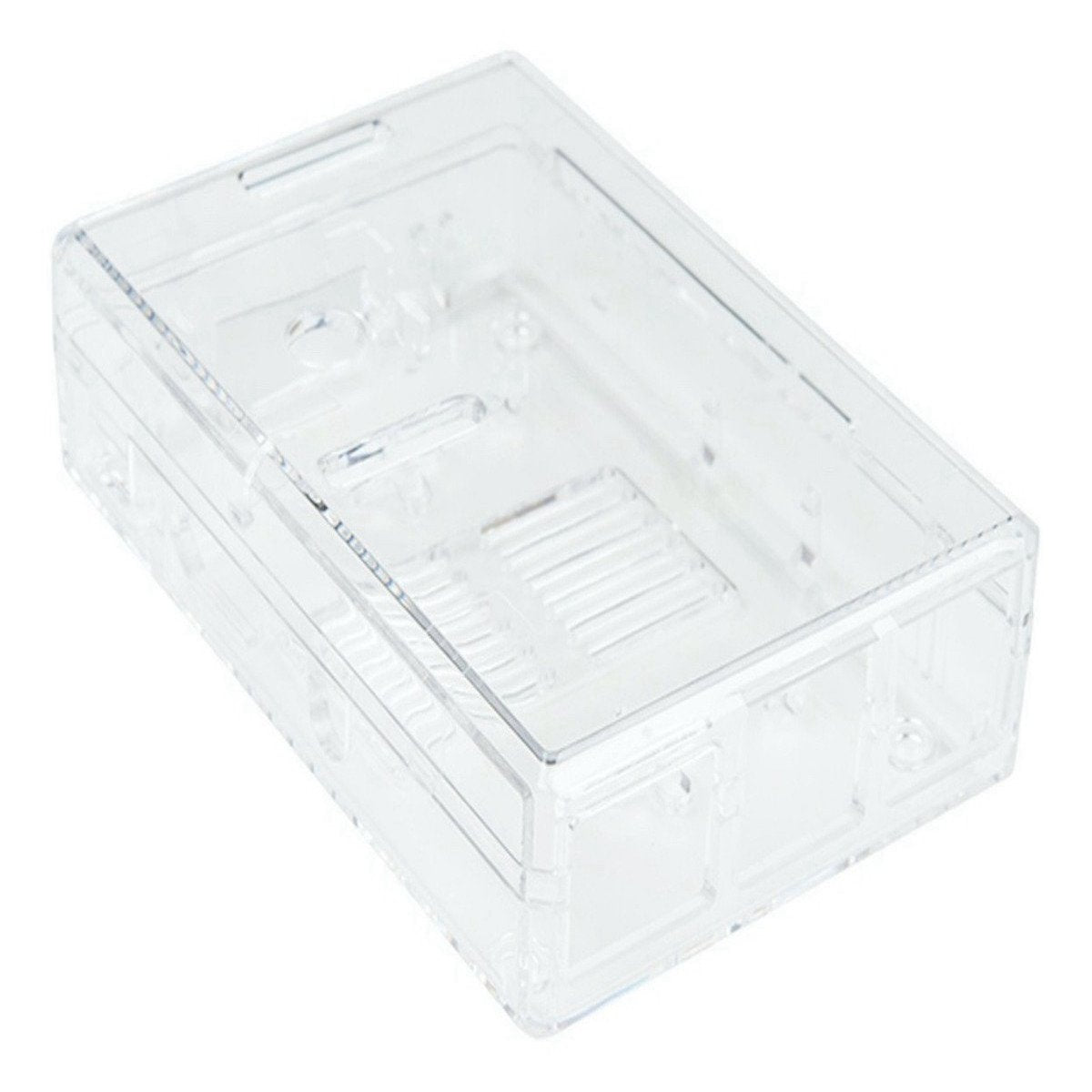 Transparent plastic camera case for Raspberry Pi 3B with ventilation slots, ideal for electrónica and módulos projects. - Carcasa Soporte Cámara Raspberry Pi 3B - Microbot México - Default Title