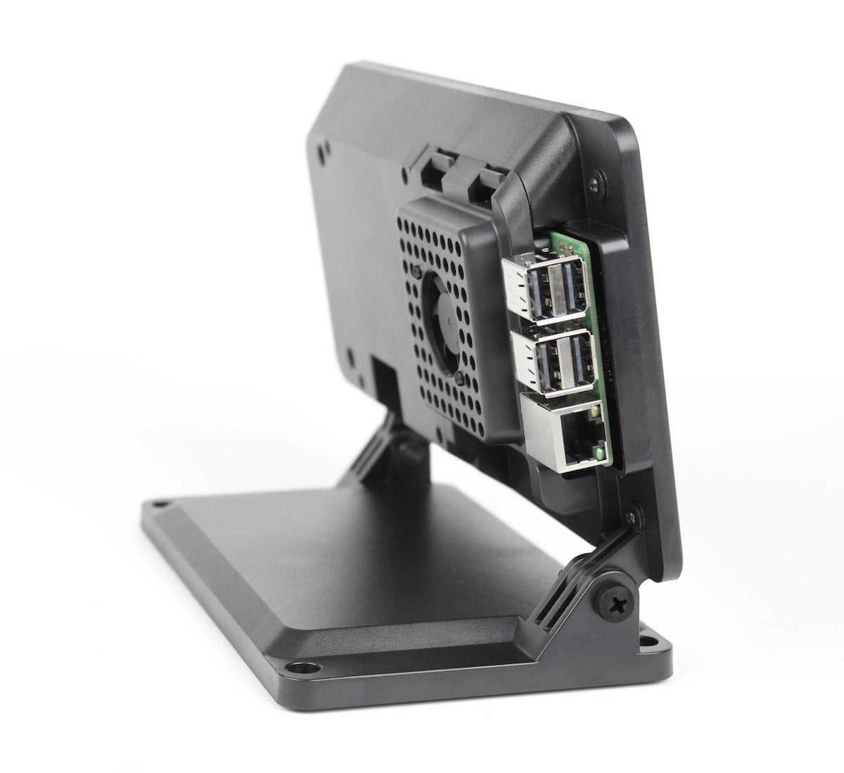 Black plastic Carcasa SmartiPi Touch 2 case with ventilation and USB ports for Raspberry Pi microcontroladores and. - Carcasa SmartiPi Touch 2 - Microbot México - Default Title
