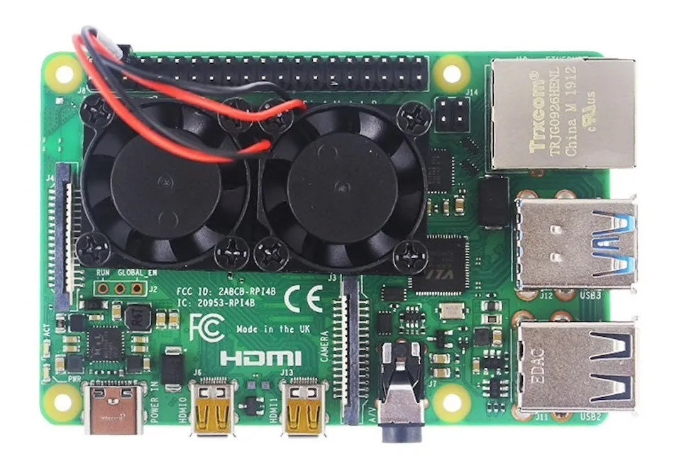 Ventilador Doble Raspberry Pi 4 Disipador Aluminio