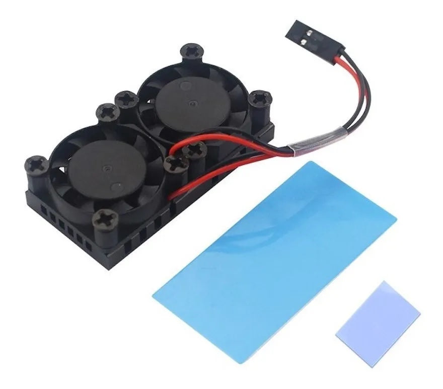 Ventilador Doble Raspberry Pi 4 Disipador Aluminio