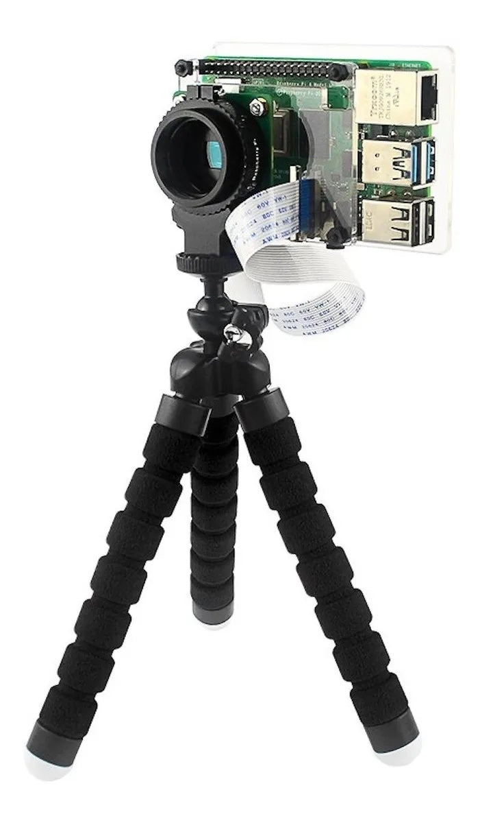 Kit Camara Raspberry 12.3mp HQ lente gran angular Tripie