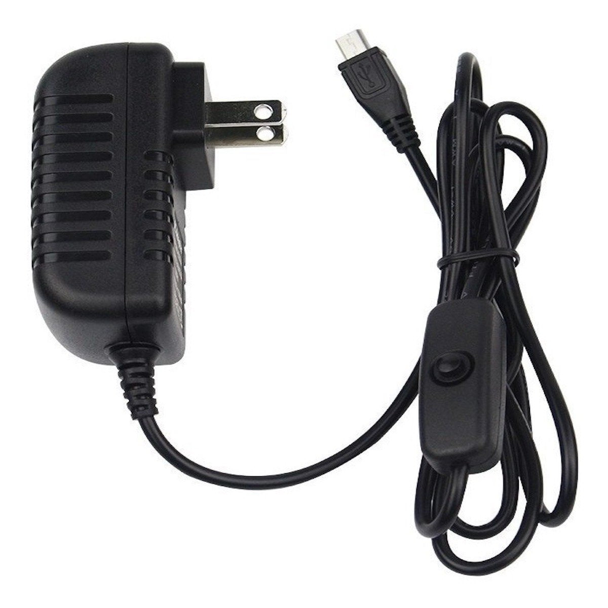 Black 5V 3A microUSB power adapter with button switch for electrónica componentes Arduino Raspberry Pi sensores módulos. - Eliminador 5V 3A microUSB Boton - Microbot México - Default Title