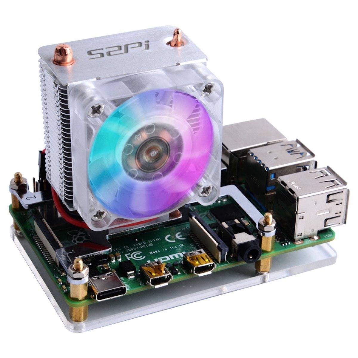 Raspberry Pi with Ice Tower heatsink and RGB fan for cooling electrónica componentes arduino sensores módulos. - Disipador Raspberry Pi Ice Tower - Microbot México - Default Title