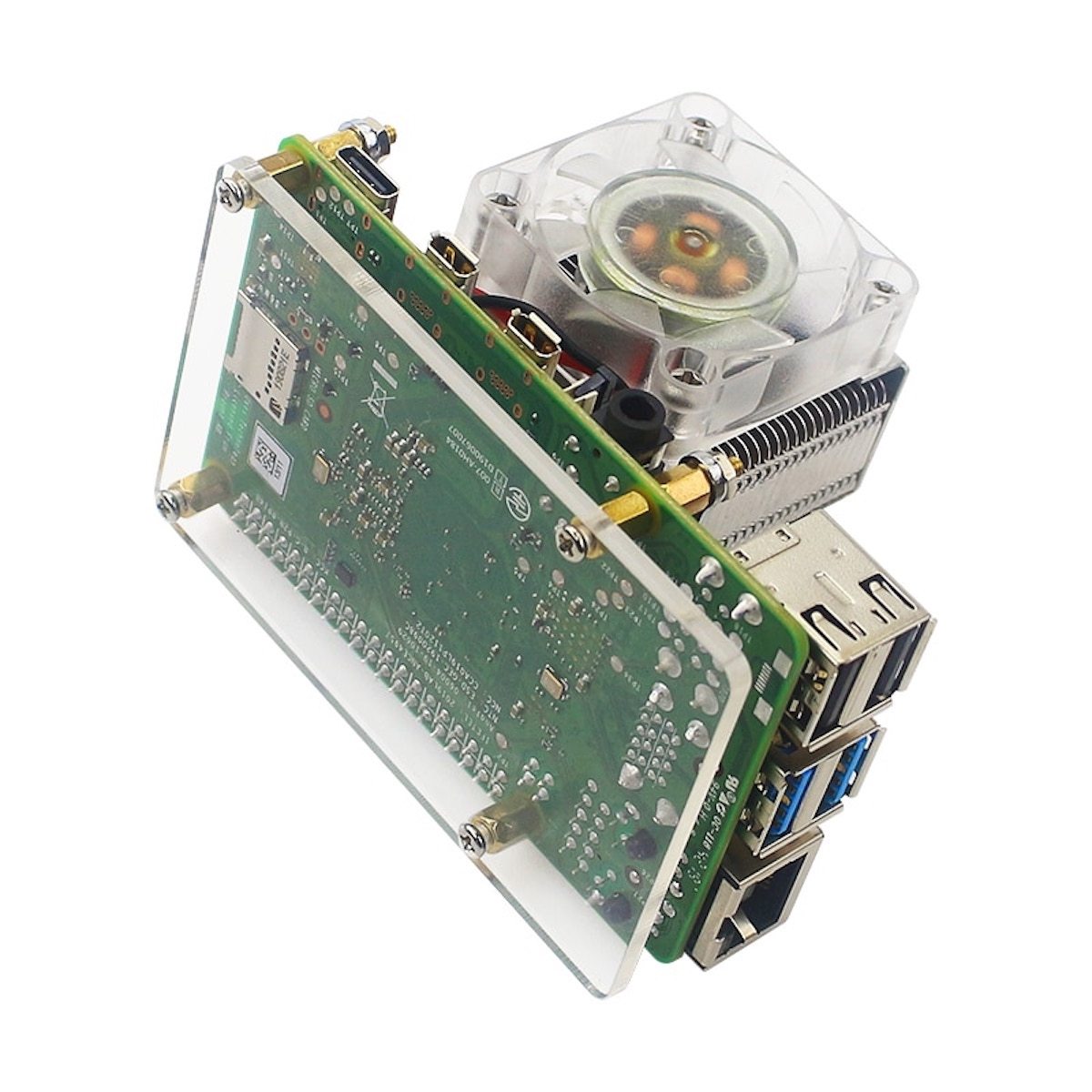 Raspberry Pi board with Ice Tower heatsink cooler for electrónica microcontroladores and módulos components. - Disipador Raspberry Pi Ice Tower - Microbot México - Default Title