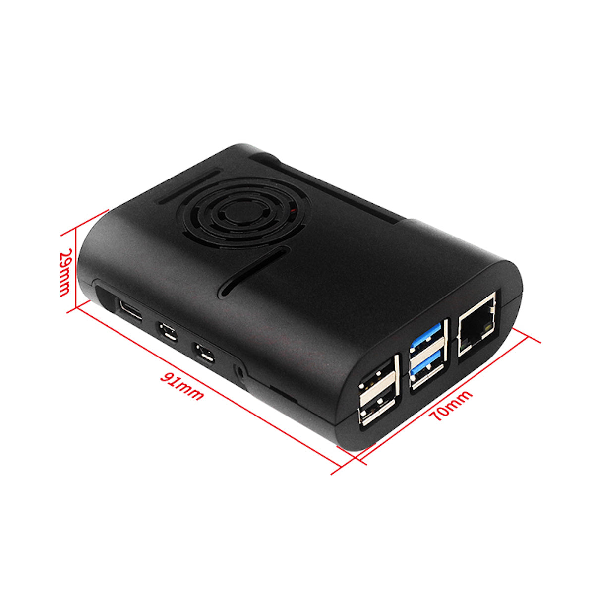 Carcasa Raspberry Pi 4 Ventilador 35mm