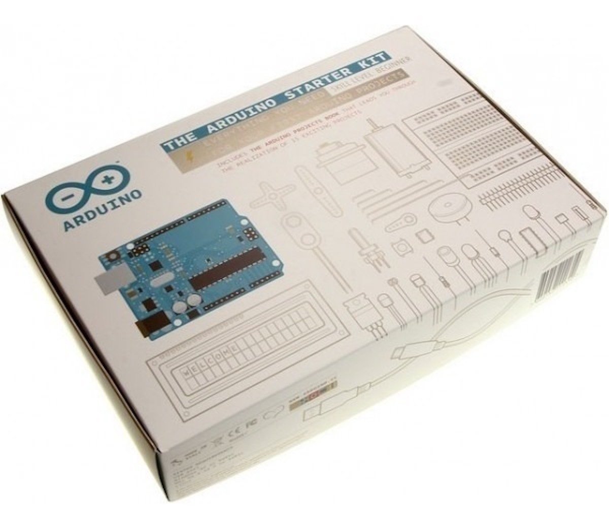 Arduino Starter Kit Español box with electrónica componentes including arduino microcontroladores, sensores, módulos for. - Arduino Starter Kit Español - Microbot México - Default Title