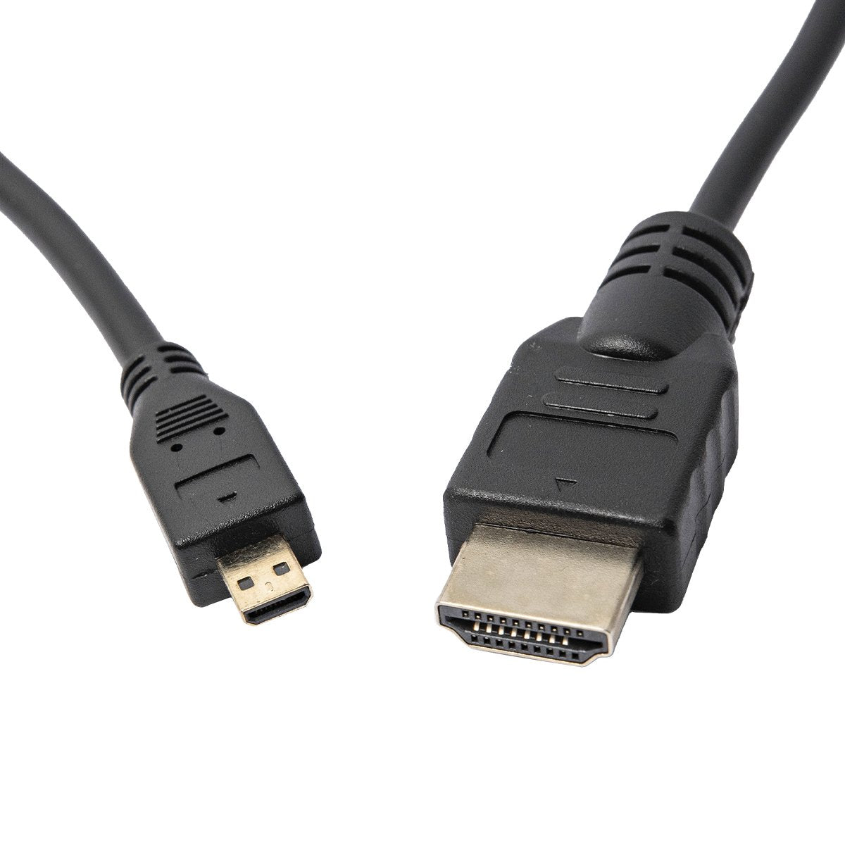 Black HDMI cable with standard and micro connectors for electrónica and componentes in Raspberry Pi kits. - Kit Raspberry Pi 4 Aluminio - Microbot México - 1GB