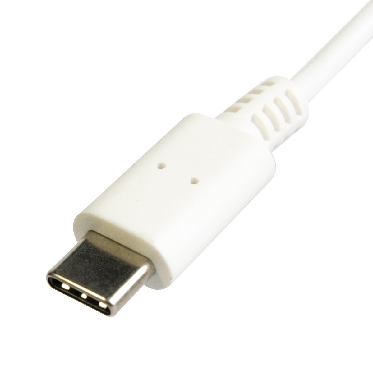 White USB-C power cable end for Raspberry Pi electronics and microcontroladores components. - Fuente Oficial Raspberry Pi 4 USB C 5V 3A - Microbot México - Blanco