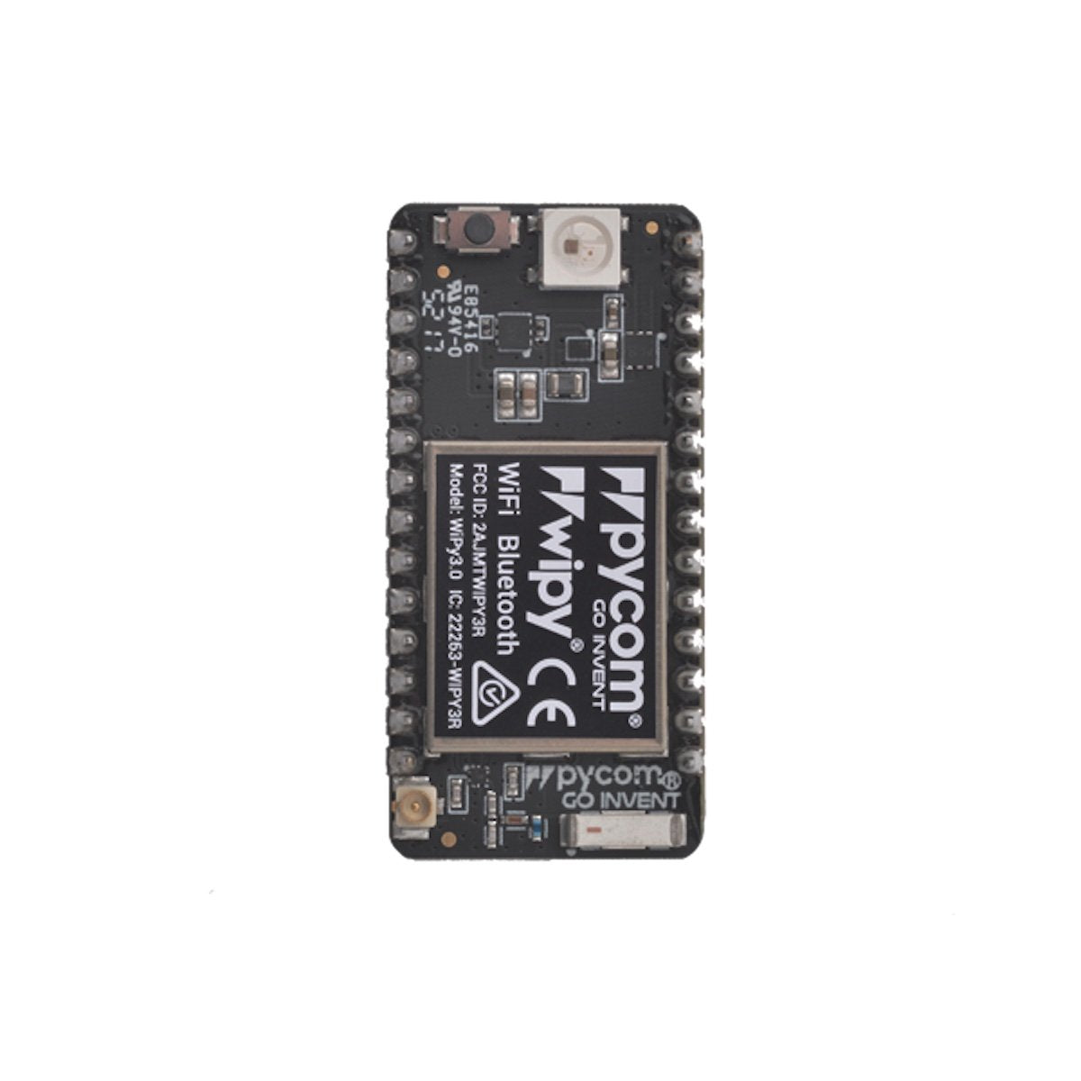 WiPy 3.0 black microcontroller module with Pycom branding for electrónica and componentes projects compatible with Arduino. - WiPy 3.0 - Microbot México - Default Title