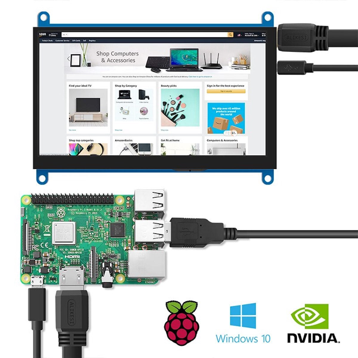 Pantalla Touch Raspberry Pi 7 Pulgadas HDMI 1024x600