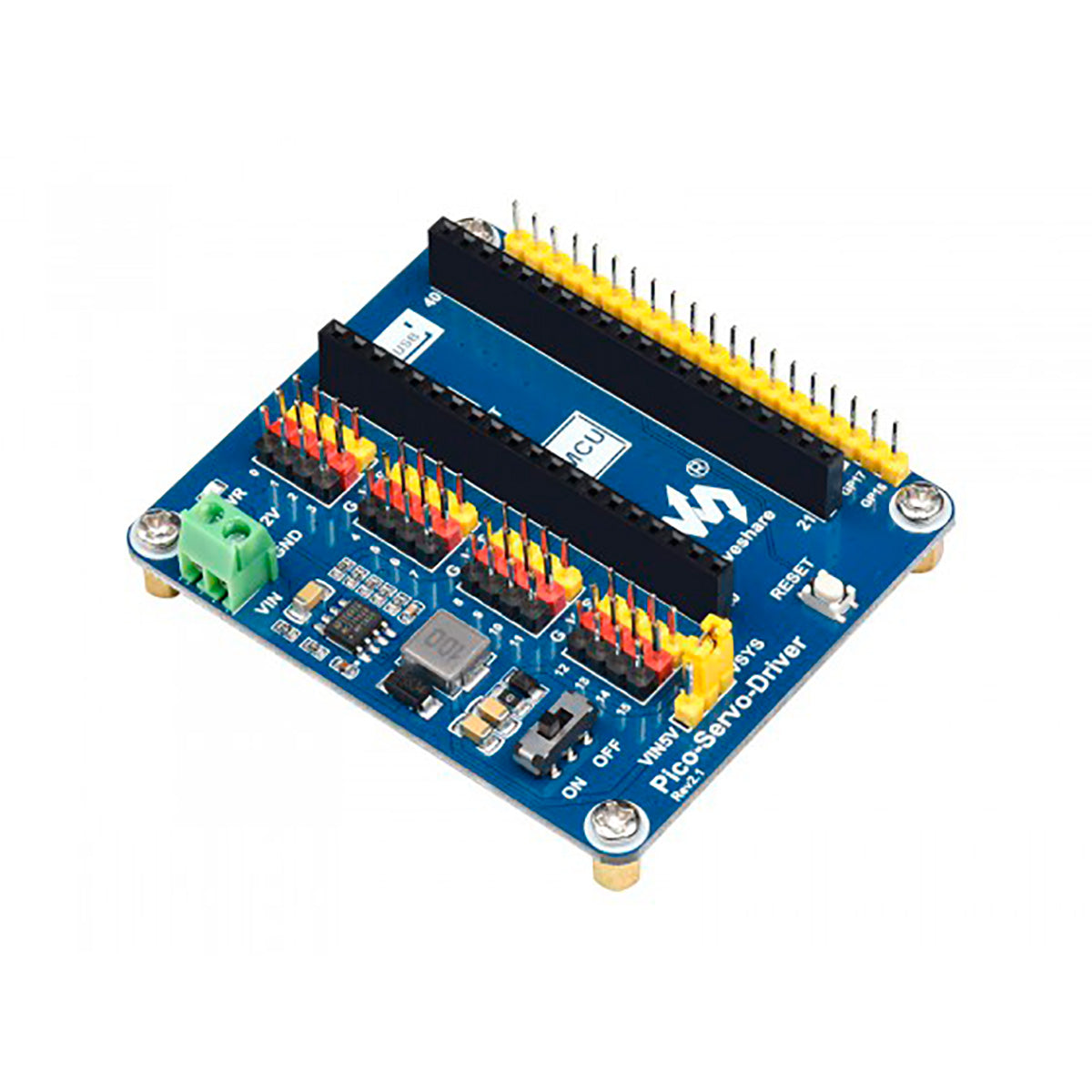Modulo Hat Pico Servo Driver Raspberry Pi Pico W