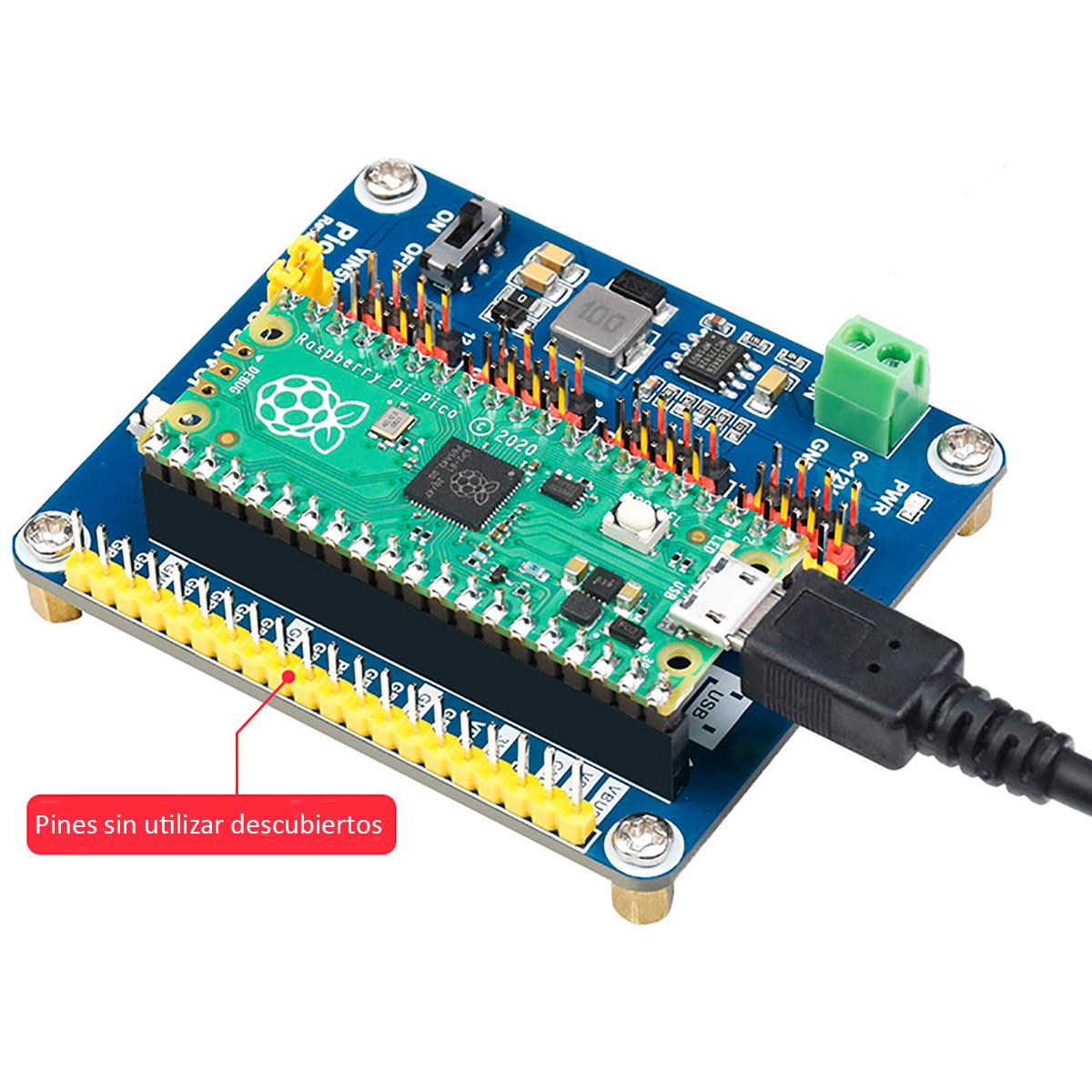 Modulo Hat Pico Servo Driver Raspberry Pi Pico W