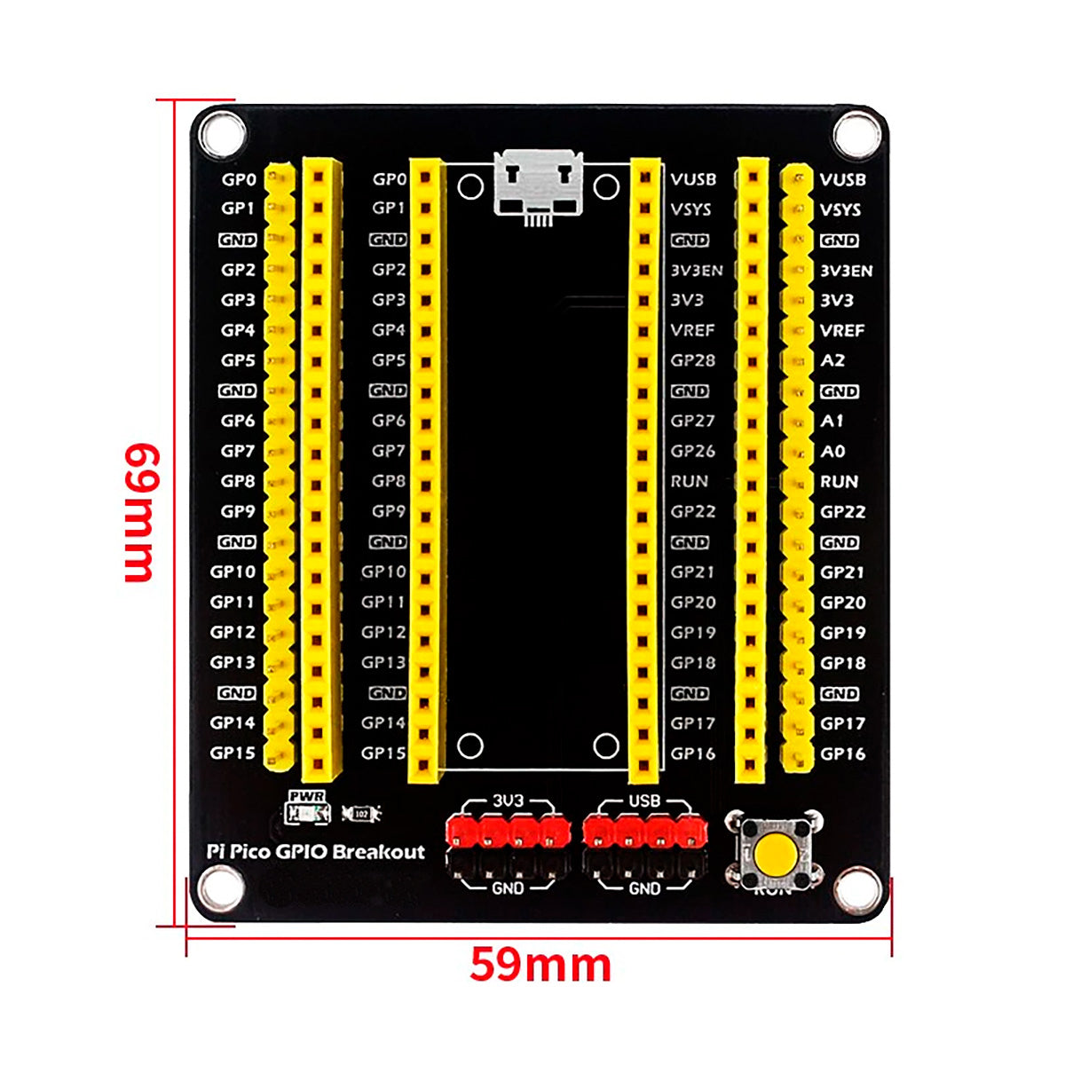 Tarjeta de Expansión Raspberry Pi Pico GPIO