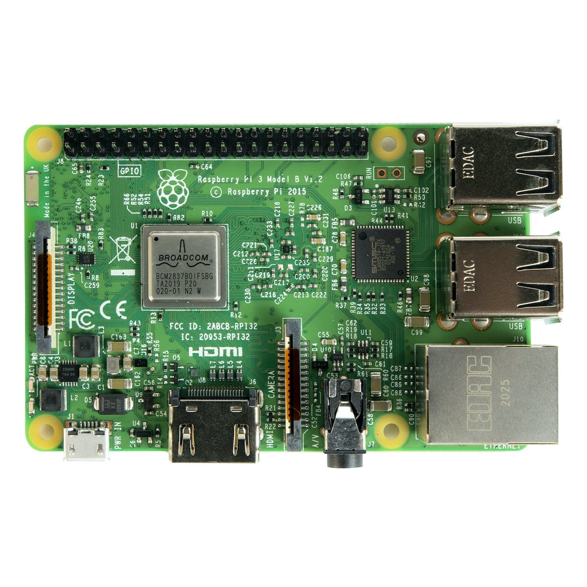 Raspberry Pi 3 Model B microcontrolador board with HDMI, USB ports, GPIO pins for electrónica proyectos and módulos sensores . - Raspberry Pi 3 Modelo B - Microbot México - Default Title