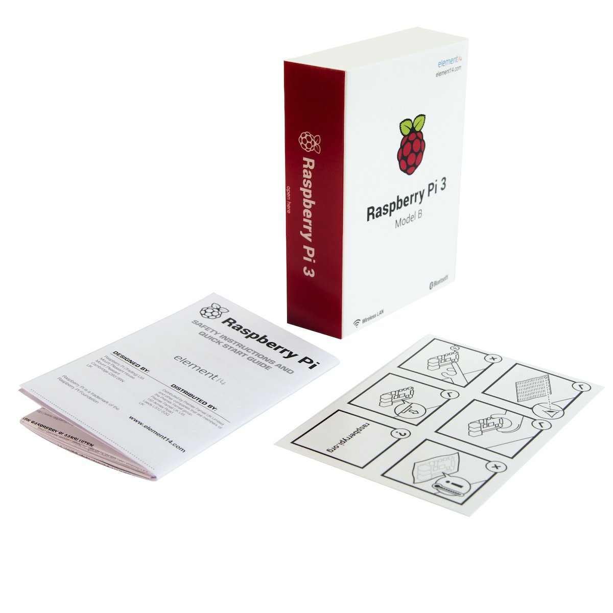 Raspberry Pi 3 Modelo B box with instruction manual and setup diagram for electrónica, microcontroladores, sensores,. - Raspberry Pi 3 Modelo B - Microbot México - Default Title