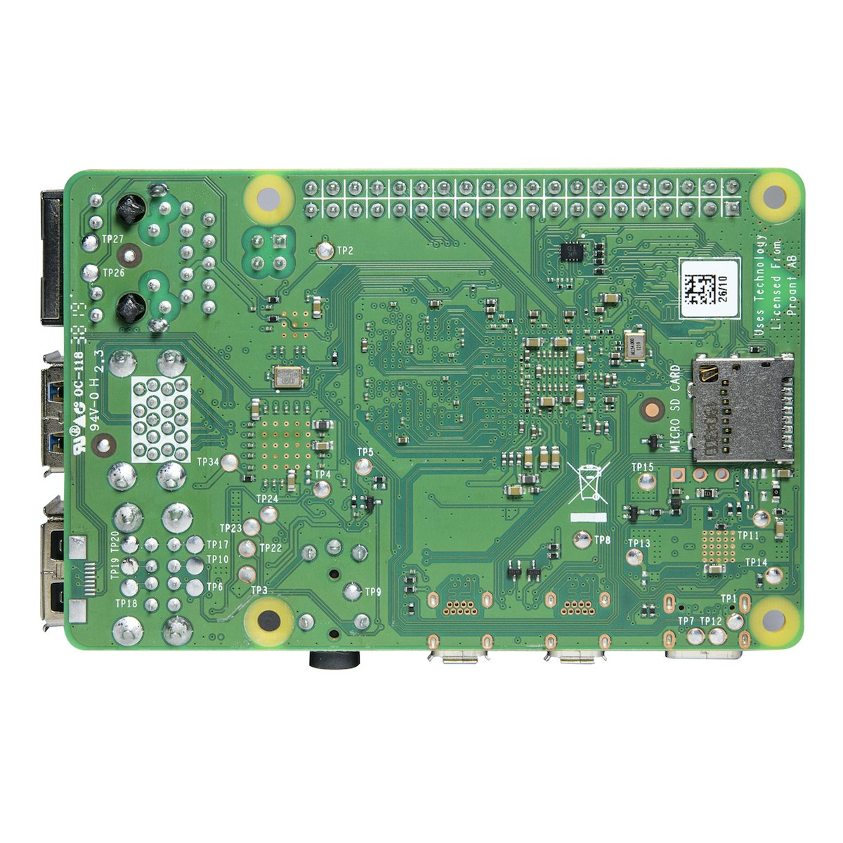 Green Raspberry Pi 4 Modelo B electronic board with microcontroladores and módulos components. - Raspberry Pi 4 Modelo B 2GB RAM - Microbot México - Default Title