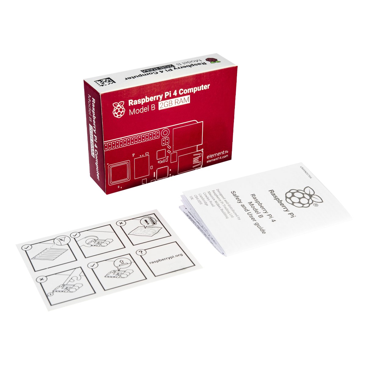 Raspberry Pi 4 Model B 2GB RAM electronics board with red packaging, microcontroladores, módulos, sensores, componentes,. - Raspberry Pi 4 Modelo B 2GB RAM - Microbot México - Default Title