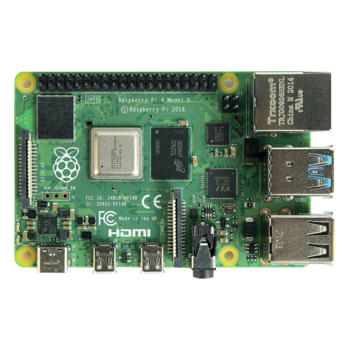 Raspberry Pi 4 Modelo B 8GB RAM green circuit board with multiple USB ports and HDMI for electrónica componentes arduino. - Raspberry Pi 4 Modelo B 8GB RAM - Microbot México - Default Title