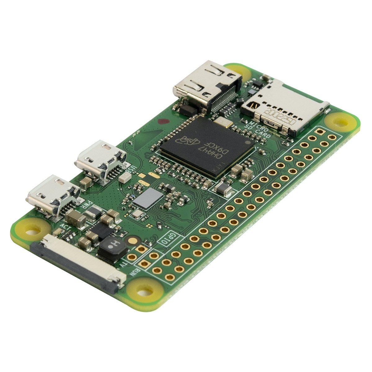 Green Raspberry Pi Zero W microcontroller board with HDMI, USB ports, GPIO pins, ideal for electrónica, componentes,. - Raspberry Pi Zero W - Microbot México - Default Title